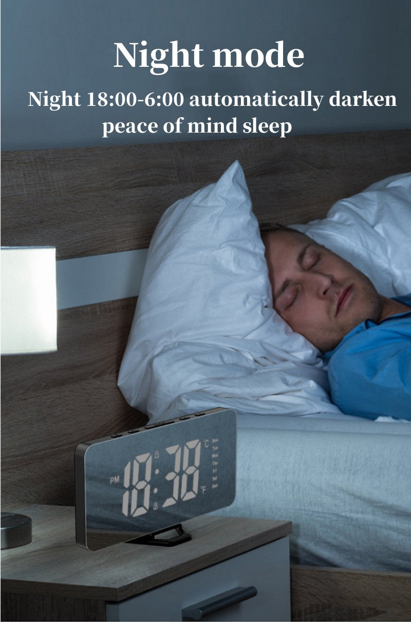 LED Mirror Digital Alarm Clock