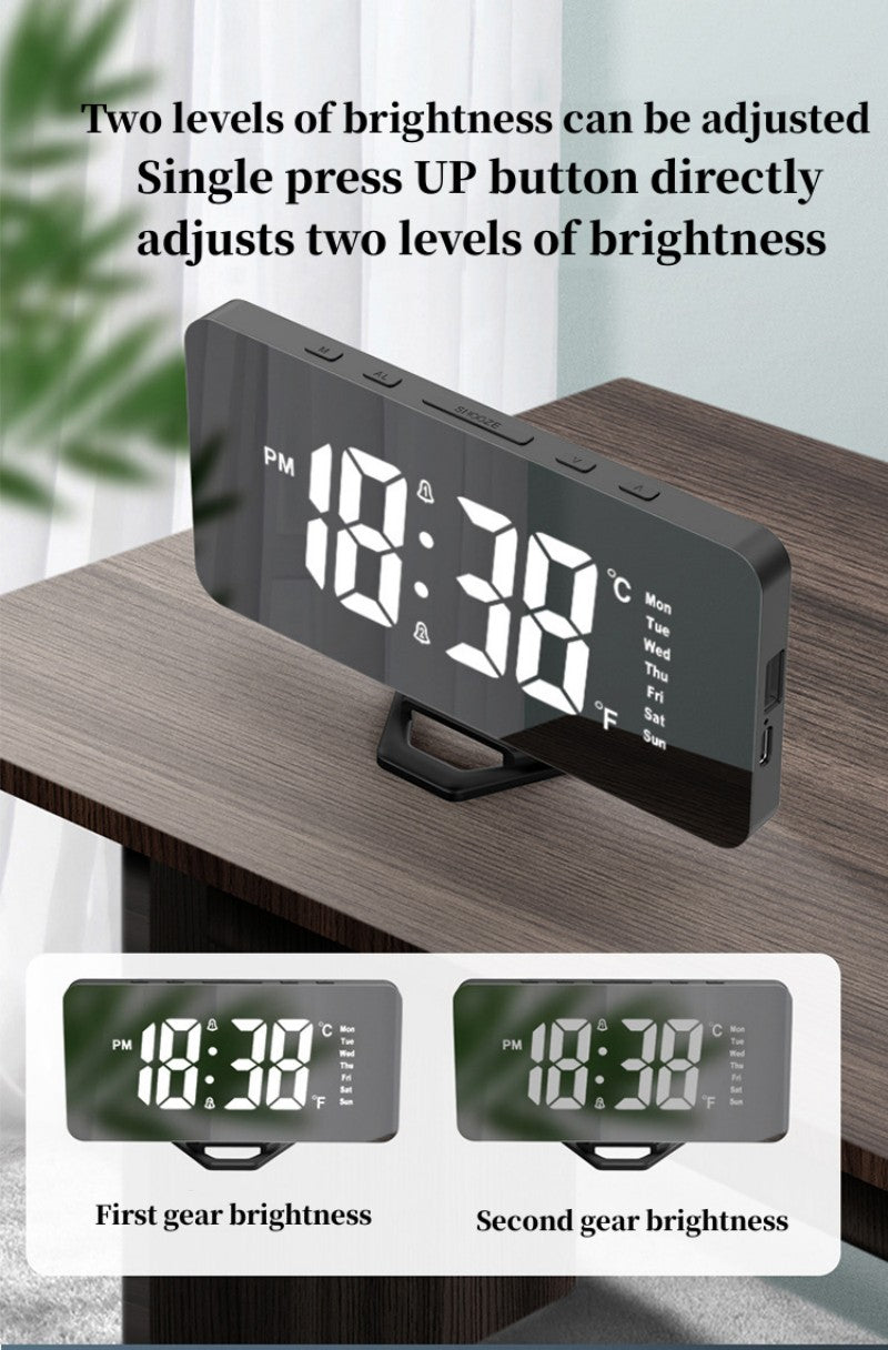 LED Mirror Digital Alarm Clock