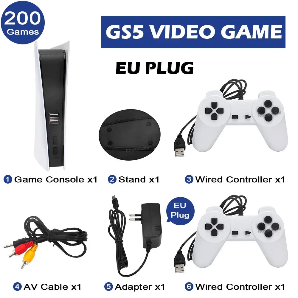 GS5 Game Station 5 Video Game Console With 200 Classic Games 8 Bit TV Console Retro USB Wired Handheld Two Game Player AV Output