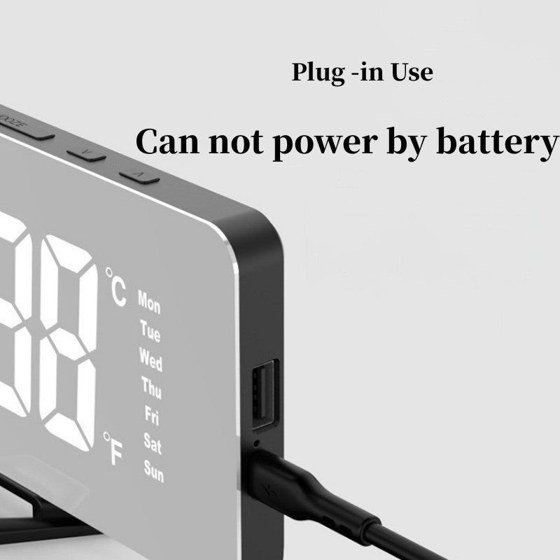 LED Mirror Digital Alarm Clock